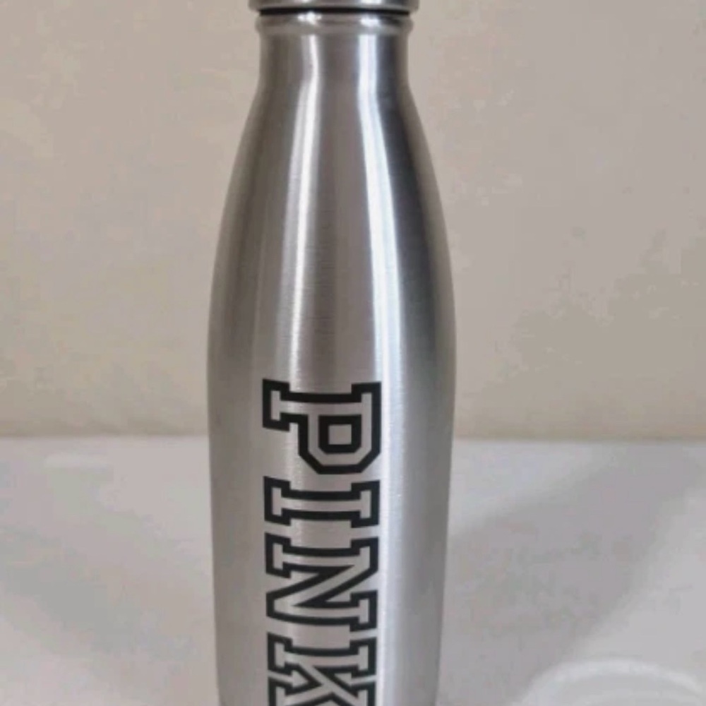 VICTORIA'S SECRET PINK METAL STAINLESS STEEL TWIST CAP 17 OZ WATER BOTTLE NEW